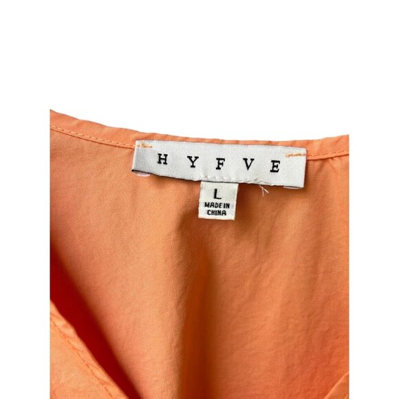 Hyfve Womens Large Orange Cotton Blouse With Bow Sleeves - Picture 2 of 5